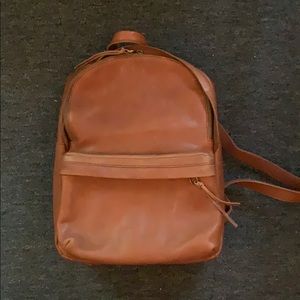 Brown leather backpack